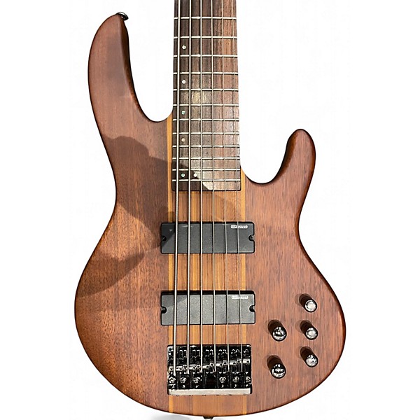 Used ESP LTD D6 6 String NATURAL SATIN RED Electric Bass Guitar