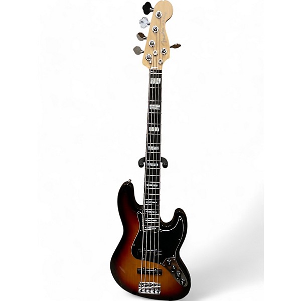 Used Fender American Ultra Jazz Bass V 2 Tone Sunburst Electric Bass Guitar