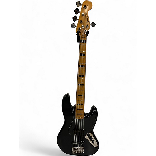 Used Squier Classic Vibe 70s Jazz V Bass Black Electric Bass Guitar