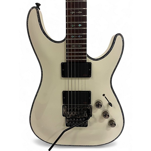 Used Schecter Guitar Research Hellraiser C1 Floyd Rose Pearl White Solid Body Electric Guitar