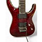 Used ESP LTD H1001QM Deluxe Floyd Rose Trans Red Solid Body Electric Guitar