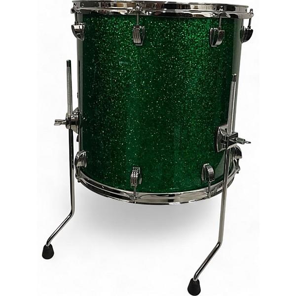 Used Ludwig 4 Piece Centennial Maple GREEN SPARKLE Drum Kit