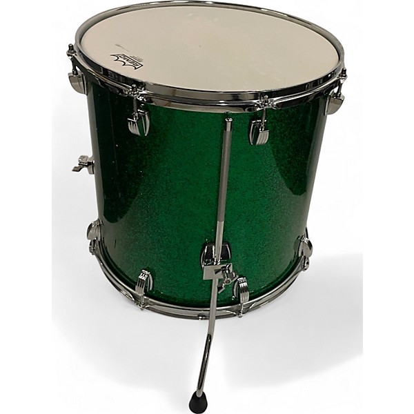 Used Ludwig 4 Piece Centennial Maple GREEN SPARKLE Drum Kit