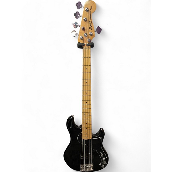 Used Squier Deluxe Dimension Bass V 5 String Black Electric Bass Guitar