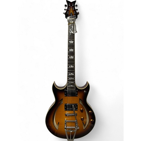 Used Hu Tonelabs CHUPACABRONE Sienna Sunburst Hollow Body Electric Guitar