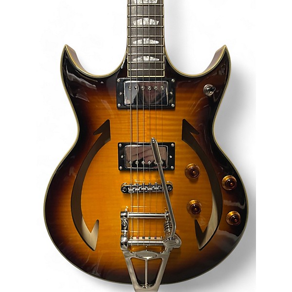 Used Hu Tonelabs CHUPACABRONE Sienna Sunburst Hollow Body Electric Guitar