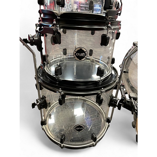 Used Crush Drums & Percussion 5 Piece Acrylic Series Clear Drum Kit