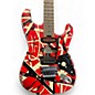 Used 2012 EVH Striped Series Frankie Red with Black and White Stripes Solid Body Electric Guitar thumbnail