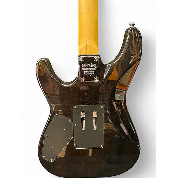 Used Schecter Guitar Research Omen Extreme 6 Floyd Rose Trans Black Solid Body Electric Guitar