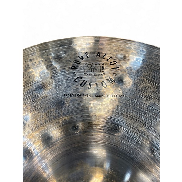 Used MEINL 18in pure alloy custom extra thin hammered crash Cymbal