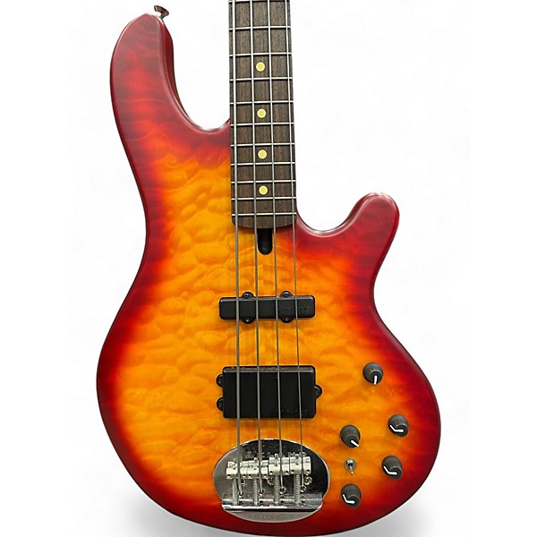 Used Lakland 44-02 deluxe skyline Cherry Sunburst Electric Bass Guitar