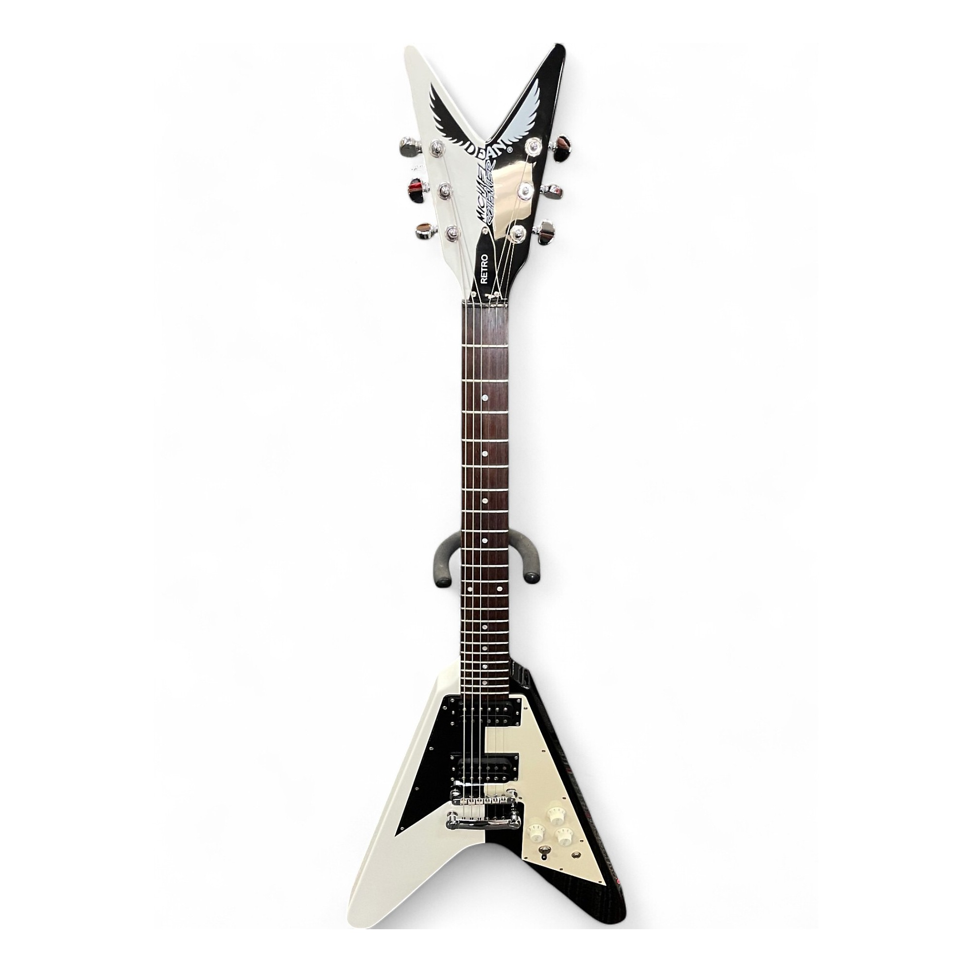 ギター Dean Michael Schenker Signature Retro Used Dean Used Dean michael schenker retro v black and white