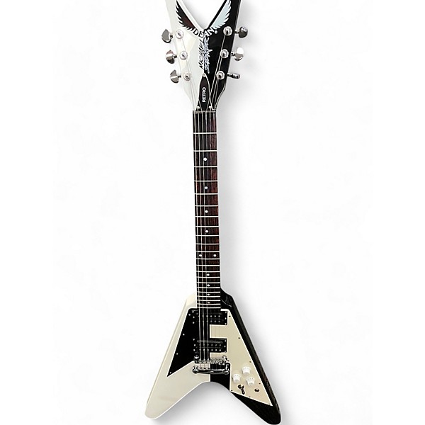 Used Dean michael schenker retro v black and white Solid Body Electric Guitar