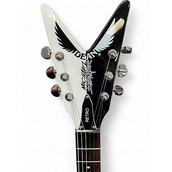 Used Dean michael schenker retro v black and white Solid Body Electric Guitar