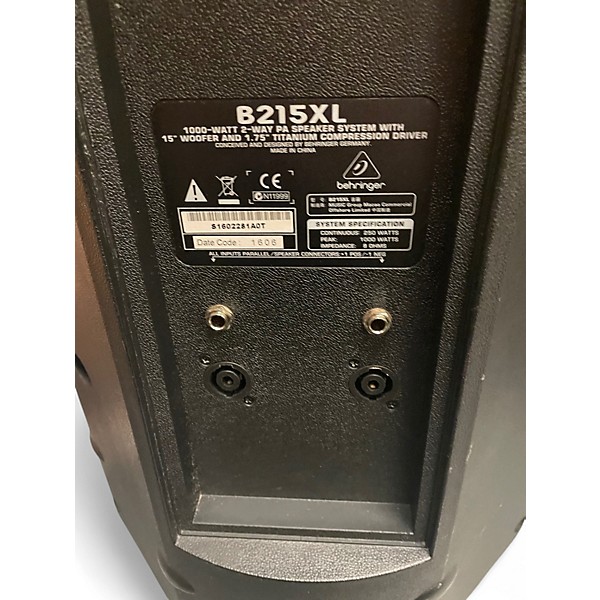 Used Behringer B215XL 15in 2-Way 1000W Unpowered Speaker