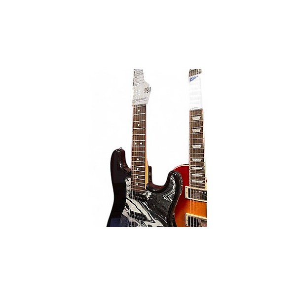 Used Fender American Standard Stratocaster BLACK WITH CUSTOM PICKGUARD Solid Body Electric Guitar