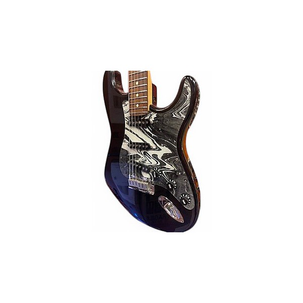 Used Fender American Standard Stratocaster BLACK WITH CUSTOM PICKGUARD Solid Body Electric Guitar
