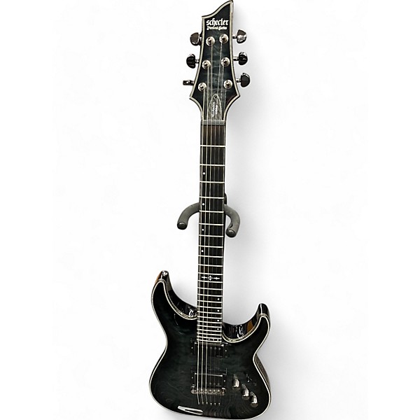 Used Schecter Guitar Research Hellraiser C1 Hybrid Trans Black Solid Body Electric Guitar