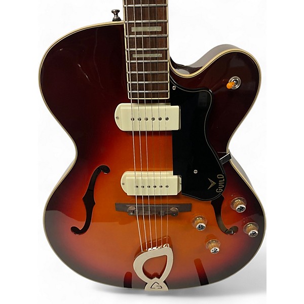 Used Guild X175 Cherry Sunburst Hollow Body Electric Guitar