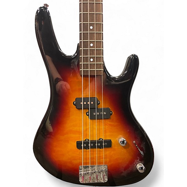 Used Washburn xb102 3 Color Sunburst Electric Bass Guitar