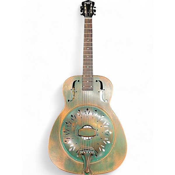 Used Recording King RM997 SWAMP DOG DISTRESSED VINTAGE GREEN Resonator Guitar