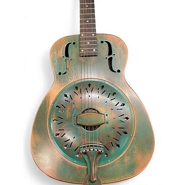 Used Recording King RM997 SWAMP DOG DISTRESSED VINTAGE GREEN Resonator Guitar