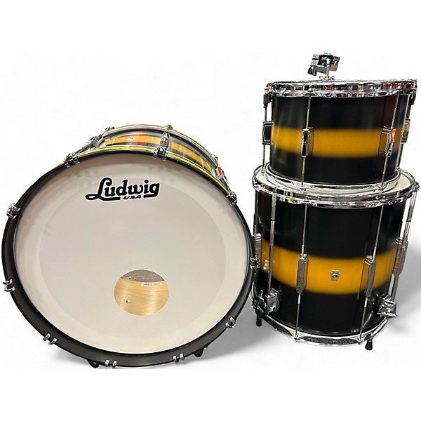 Used Ludwig 3 Piece Club Date Black and Gold Drum Kit