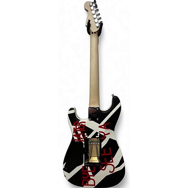 Used EVH Stripe Series Circles Black and White Solid Body Electric Guitar