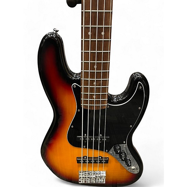 Used Squier Affinity Series Jazz Bass V, 5-String 3 Color Sunburst Electric Bass Guitar