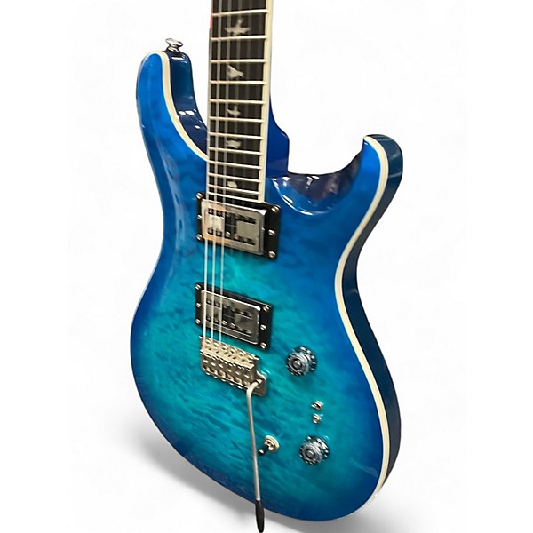 Used PRS SE Custom 24-08 Quilt LAKE BLUE Solid Body Electric Guitar