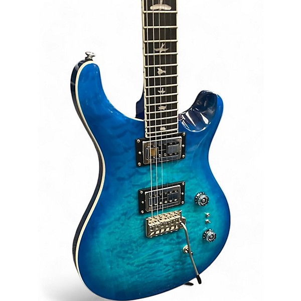 Used PRS SE Custom 24-08 Quilt LAKE BLUE Solid Body Electric Guitar