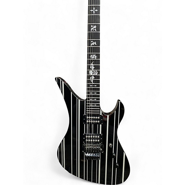 Used Schecter Guitar Research Synyster Gates Signature Custom Black and White Solid Body Electric Guitar