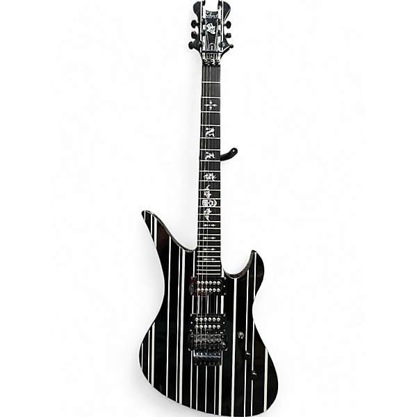 Used Schecter Guitar Research Synyster Gates Signature Custom Black and White Solid Body Electric Guitar