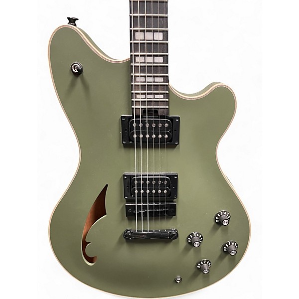 Used EVH SA126 Special Matte Army Green Hollow Body Electric Guitar