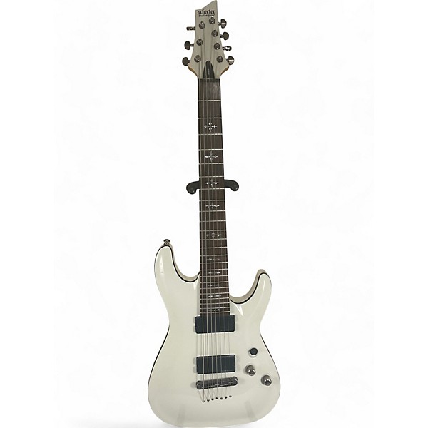 Used Schecter Guitar Research Demon 7 String Vintage White Solid Body Electric Guitar