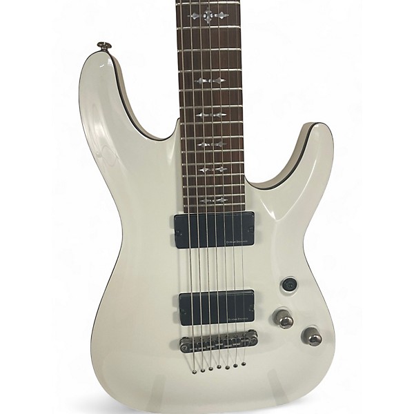 Used Schecter Guitar Research Demon 7 String Vintage White Solid Body Electric Guitar