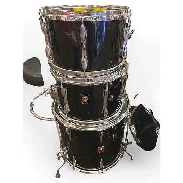 Used 1970s Premier 4 Piece Elite Black Drum Kit