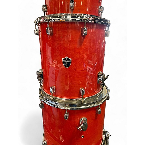 Used Truth Custom Drums 4 Piece AARON GILLESPIE Capri Orange Drum Kit