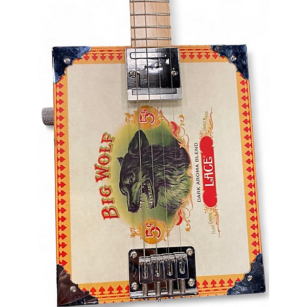 Used Lace CIGAR BOX GUITAR Natural Hollow Body Electric Guitar