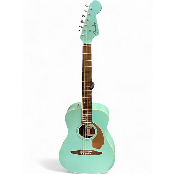 Used Fender California Series Malibu Player Aqua Splash Acoustic Electric Guitar