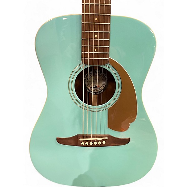 Used Fender California Series Malibu Player Aqua Splash Acoustic Electric Guitar