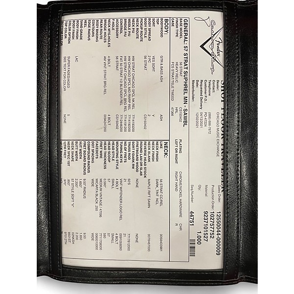 Used 2022 Fender Custom Shop 57 Stratocaster SHRL White blonde Solid Body Electric Guitar