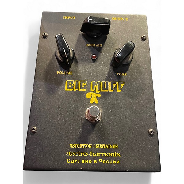 Used Electro-Harmonix BIG MUFF PI v7d black Russian Bubble Font Effect Pedal