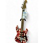 Used EVH Striped Series Frankie Red with Black and White Stripes Solid Body Electric Guitar thumbnail