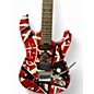 Used EVH Striped Series Frankie Red with Black and White Stripes Solid Body Electric Guitar