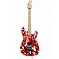 Used EVH Striped Series Red with Black and White Stripes Solid Body Electric Guitar thumbnail