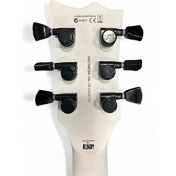 Used ESP LTD EC Arctic Metal White Solid Body Electric Guitar