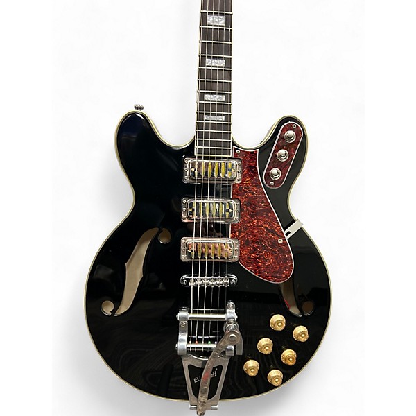 Used Eastwood H78 Black Hollow Body Electric Guitar