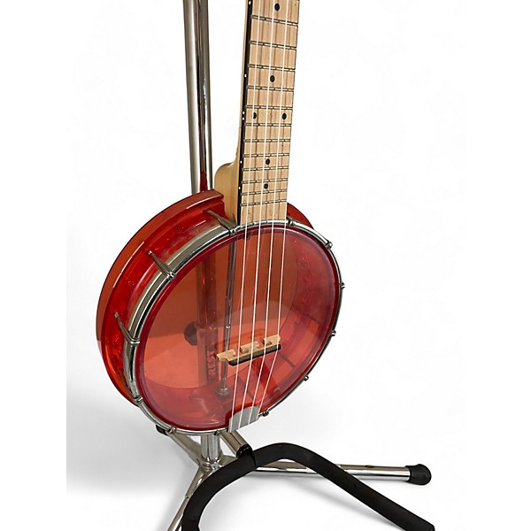 Used Gold Tone LITTLE GEM Candy Apple Red Banjolele