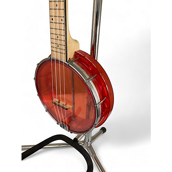 Used Gold Tone LITTLE GEM Candy Apple Red Banjolele